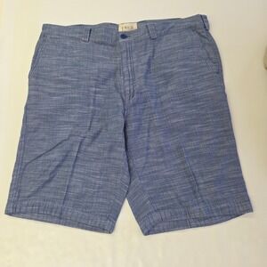 True Nation Flat Front Shorts Mens 42 Blue‎ White Melange Cotton Casual Beach